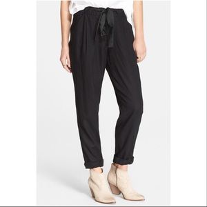 Free People Tie-Waist Linen Blend Pant (Size 0)